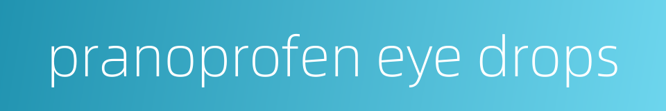 pranoprofen eye drops的同义词