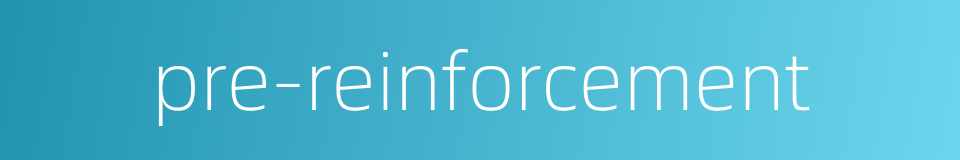 pre-reinforcement的同义词