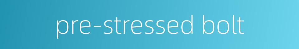 pre-stressed bolt的同义词