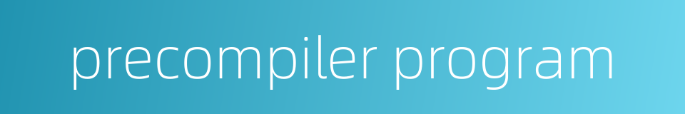 precompiler program的同义词