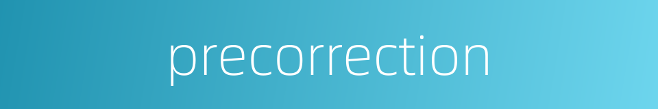 precorrection的同义词