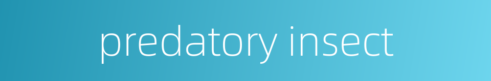 predatory insect的同义词