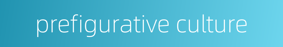 prefigurative culture的同义词