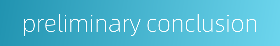 preliminary conclusion的同义词