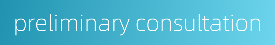 preliminary consultation的同义词