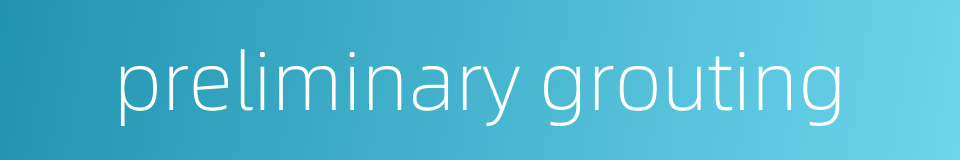 preliminary grouting的同义词