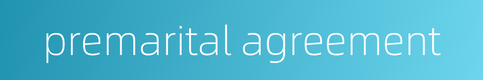 premarital agreement的同义词