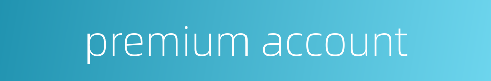 premium account的同义词