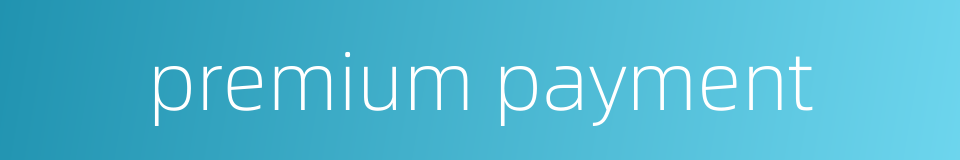 premium payment的同义词