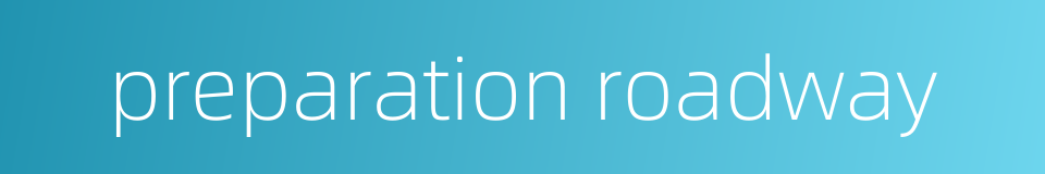 preparation roadway的同义词