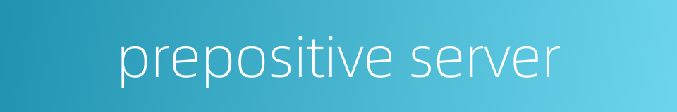 prepositive server的同义词