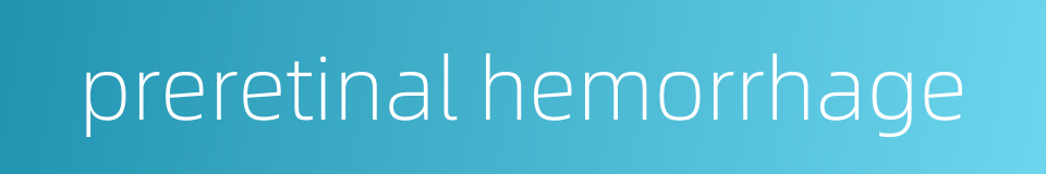 preretinal hemorrhage的同义词