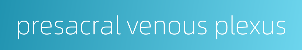 presacral venous plexus的同义词