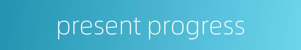 present progress的同义词