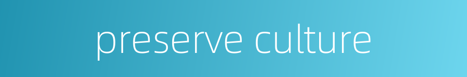preserve culture的同义词