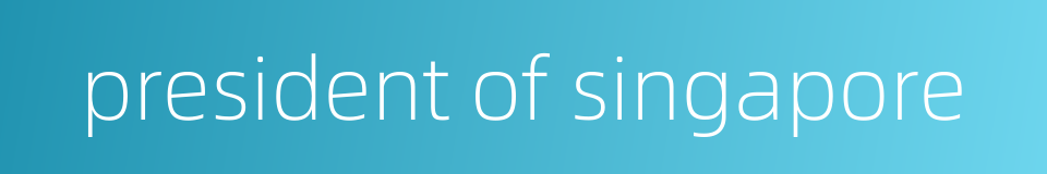 president of singapore的同义词