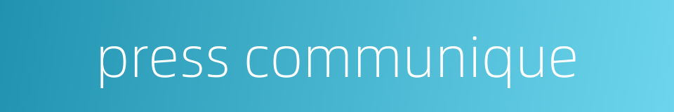 press communique的同义词