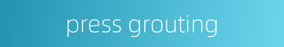 press grouting的同义词
