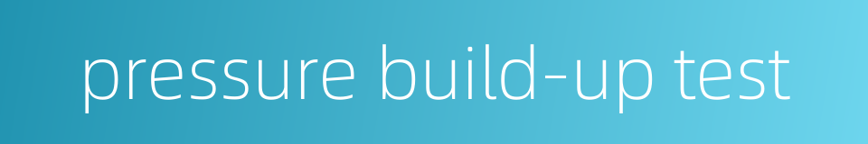 pressure build-up test的同义词