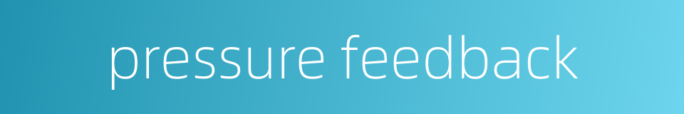 pressure feedback的同义词