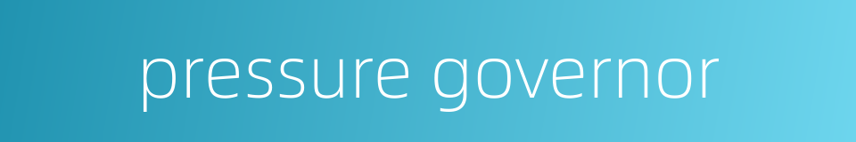 pressure governor的同义词