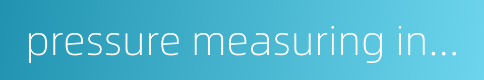 pressure measuring instrument的同义词
