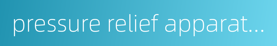 pressure relief apparatus的同义词