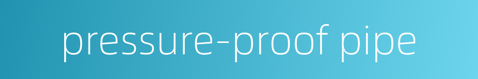 pressure-proof pipe的同义词