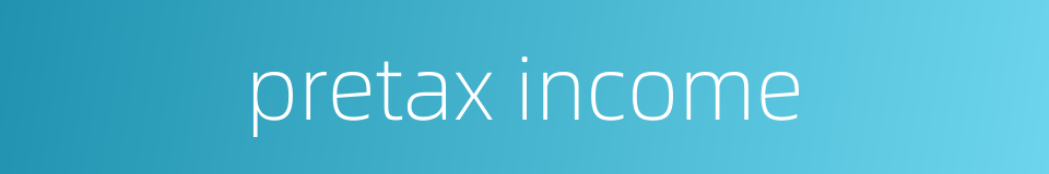 pretax income的同义词