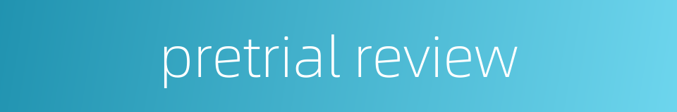 pretrial review的同义词