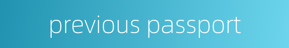 previous passport的同义词