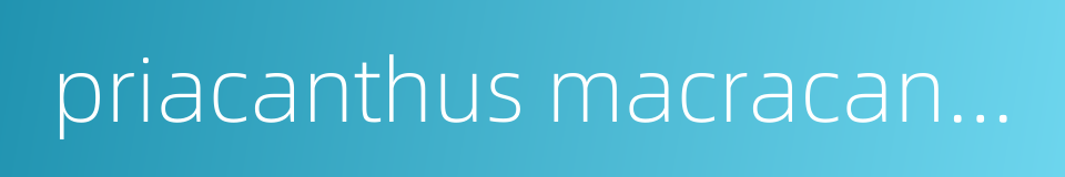 priacanthus macracanthus的同义词