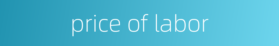 price of labor的同义词