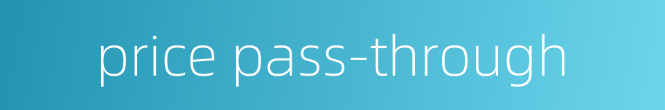 price pass-through的同义词