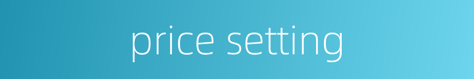 price setting的同义词