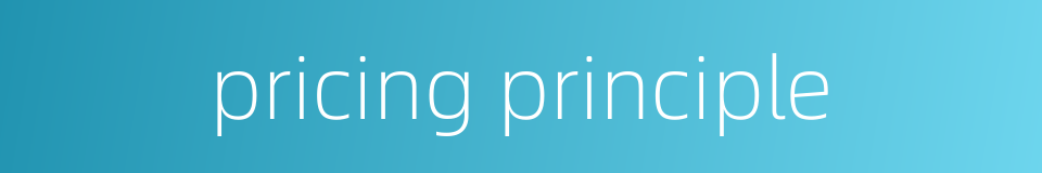 pricing principle的同义词