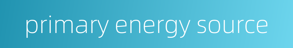 primary energy source的同义词