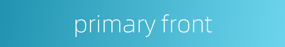 primary front的同义词