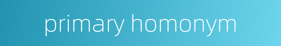 primary homonym的同义词