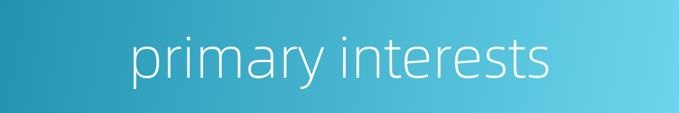 primary interests的同义词