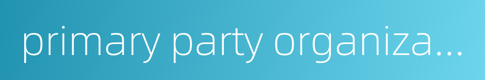 primary party organization的同义词