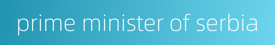 prime minister of serbia的同义词