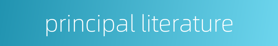 principal literature的同义词