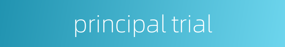 principal trial的同义词