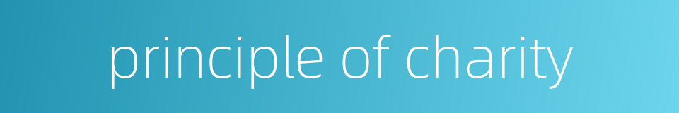 principle of charity的同义词