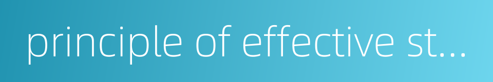 principle of effective stress的同义词
