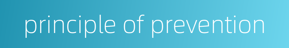 principle of prevention的同义词