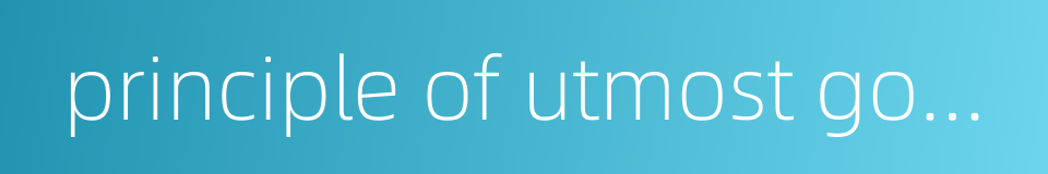 principle of utmost good faith的同义词