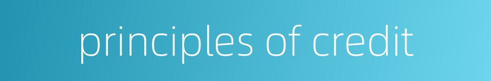 principles of credit的同义词