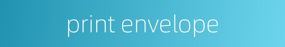 print envelope的同义词